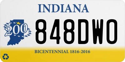 IN license plate 848DWO