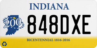 IN license plate 848DXE