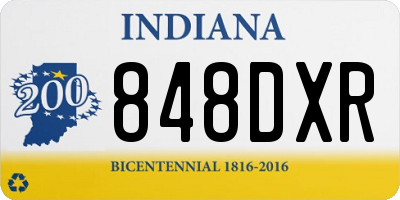 IN license plate 848DXR