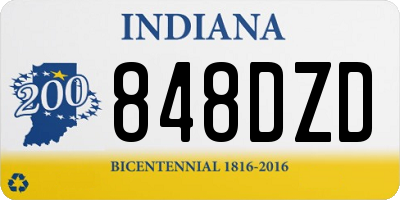 IN license plate 848DZD