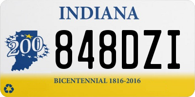 IN license plate 848DZI