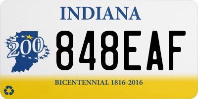 IN license plate 848EAF