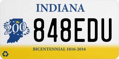 IN license plate 848EDU