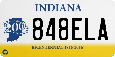 IN license plate 848ELA