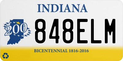 IN license plate 848ELM