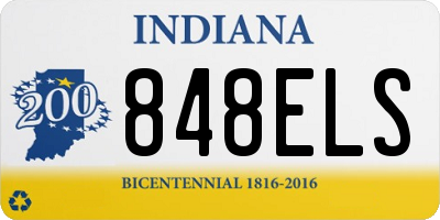 IN license plate 848ELS