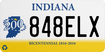 IN license plate 848ELX