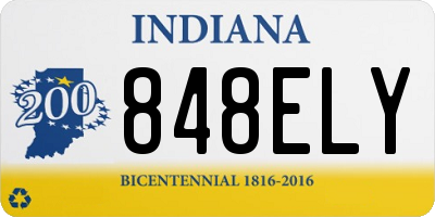 IN license plate 848ELY