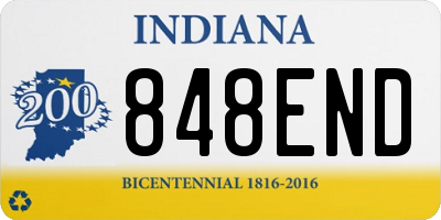IN license plate 848END