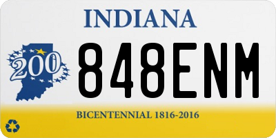 IN license plate 848ENM