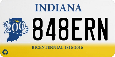 IN license plate 848ERN