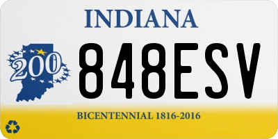 IN license plate 848ESV