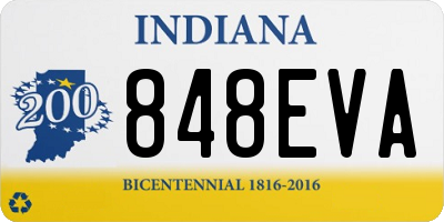 IN license plate 848EVA