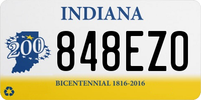IN license plate 848EZO
