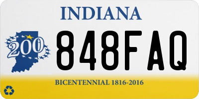 IN license plate 848FAQ