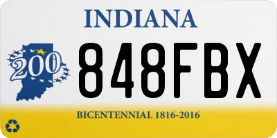 IN license plate 848FBX