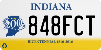 IN license plate 848FCT