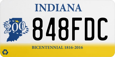 IN license plate 848FDC