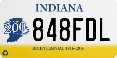 IN license plate 848FDL