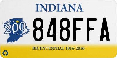 IN license plate 848FFA