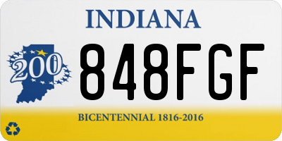 IN license plate 848FGF