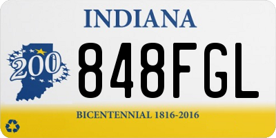 IN license plate 848FGL