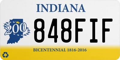 IN license plate 848FIF