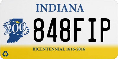 IN license plate 848FIP