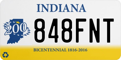 IN license plate 848FNT