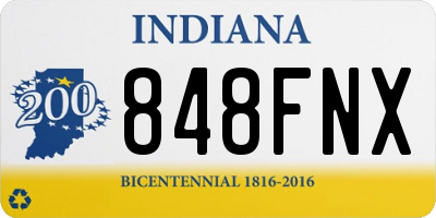 IN license plate 848FNX