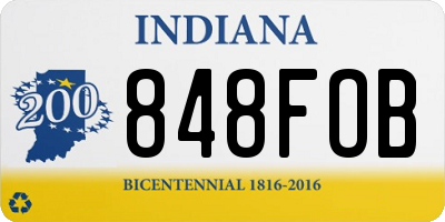 IN license plate 848FOB