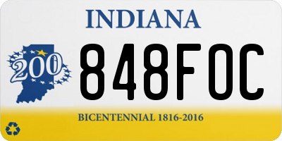 IN license plate 848FOC