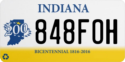 IN license plate 848FOH