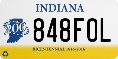 IN license plate 848FOL