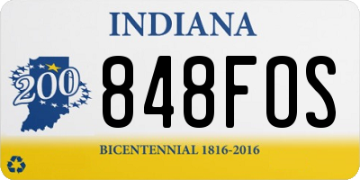 IN license plate 848FOS