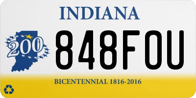 IN license plate 848FOU