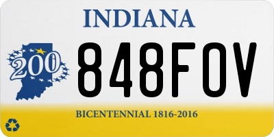 IN license plate 848FOV