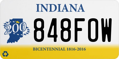 IN license plate 848FOW