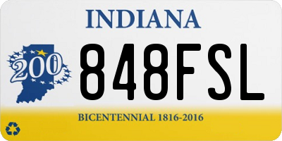 IN license plate 848FSL
