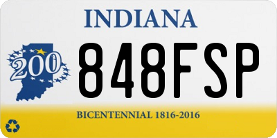 IN license plate 848FSP