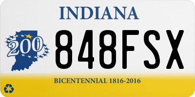 IN license plate 848FSX