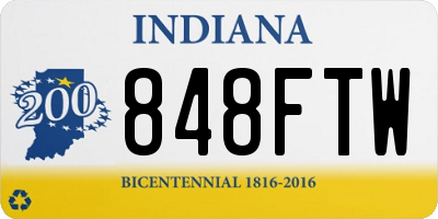 IN license plate 848FTW