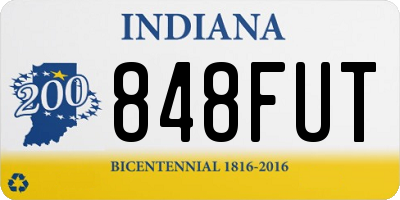 IN license plate 848FUT
