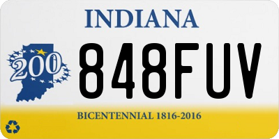 IN license plate 848FUV