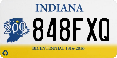IN license plate 848FXQ