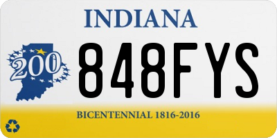 IN license plate 848FYS