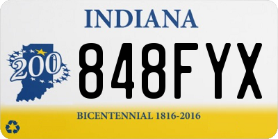 IN license plate 848FYX