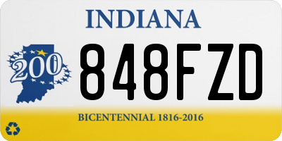 IN license plate 848FZD