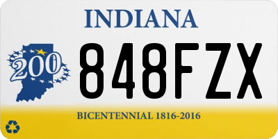 IN license plate 848FZX