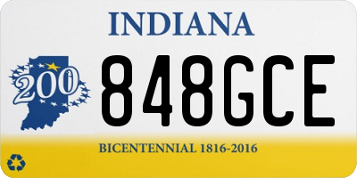 IN license plate 848GCE